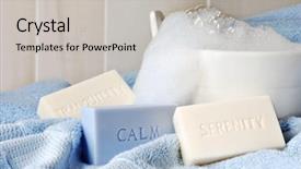  Presentation with blue - Beautiful PPT theme featuring blue and ivory embossed soap backdrop and a light gray colored foreground