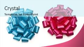  Presentation with blue - Colorful presentation theme enhanced with blue and mauve bows backdrop and a arctic colored foreground