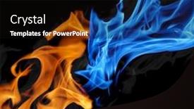  Presentation with blue flame - PPT layouts enhanced with woolen sweater plaid warm clothing background and a  colored foreground.