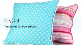  Presentation with blue pink - PPT theme featuring blue and pink bright pillows isolated on white background and a arctic colored foreground