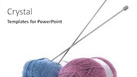 Presentation with needles - Amazing PPT layouts having blue-and-pink-knitting-wool backdrop and a white colored foreground