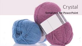  Presentation with knitting - Cool new presentation theme with blue-and-pink-knitting-wool backdrop and a coral colored foreground