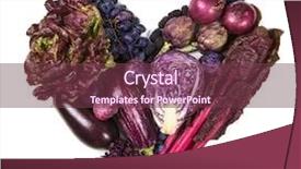  Presentation with purple heart - PPT theme featuring blue and purple fruits background and a tawny brown colored foreground