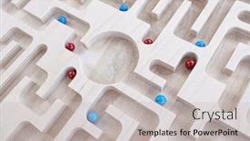  Presentation with red blue - Presentation theme featuring blue-and-red-balls-searching background and a light gray colored foreground