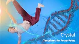  Presentation with blue lights - Amazing presentation design having blue and red dna backdrop and a teal colored foreground