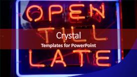  Presentation with neon - Theme consisting of blue and red neon sign background and a tawny brown colored foreground