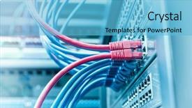  Presentation with cables - Slides featuring blue and red network cables background and a light blue colored foreground