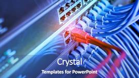  Presentation with cables - Cool new PPT theme with blue and red network cables backdrop and a ocean colored foreground