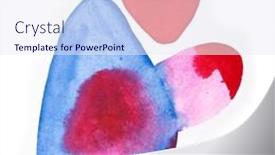  Presentation with watercolor design - Slides featuring blue-and-red-watercolor-painting background and a sky blue colored foreground