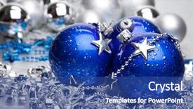  Presentation with silver christmas - Audience pleasing slide deck consisting of blue and silver christmas balls backdrop and a ocean colored foreground