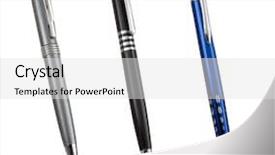 Presentation with blue black and silver - Colorful presentation design enhanced with blue and silver shining pen backdrop and a white colored foreground