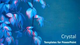  Presentation with effect - Theme enhanced with blue-and-violet-color-leaf background and a ocean colored foreground