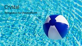 Presentation with beach ball - Colorful PPT layouts enhanced with blue and white beach ball in clear water of swimming pool backdrop and a cyan colored foreground