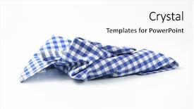  Presentation with checkered tablecloth - Colorful PPT theme enhanced with blue and white checkered tablecloth backdrop and a white colored foreground