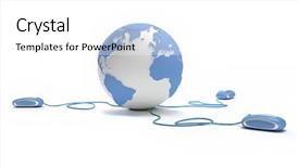  Presentation with earth planet globe - Cool new presentation theme with blue and white earth globe backdrop and a white colored foreground