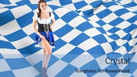  Presentation with oktoberfest - Colorful PPT layouts enhanced with blue and white flag backdrop and a light blue colored foreground