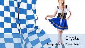  Presentation with oktoberfest - Audience pleasing theme consisting of blue and white flag backdrop and a light blue colored foreground