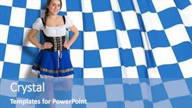  Presentation with oktoberfest - Presentation theme consisting of blue and white flag background and a teal colored foreground