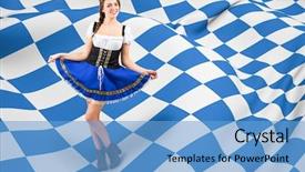  Presentation with oktoberfest - PPT theme consisting of blue and white flag background and a light blue colored foreground