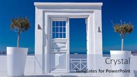  Presentation with greece blue - Presentation design consisting of blue-and-white-idyllic-white background and a light blue colored foreground