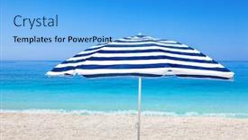  Presentation with stripe - Amazing presentation design having blue-and-white-stripe-umbrella backdrop and a light blue colored foreground