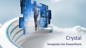  Presentation with data structure - PPT theme having blue and white structure background and a sky blue colored foreground