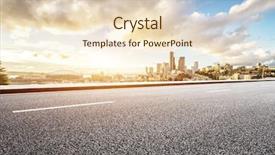  Presentation with blue angels - Colorful slide set enhanced with blue angels - empty asphalt road with cityscape backdrop and a lemonade colored foreground