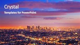  Presentation with blue angels - PPT theme consisting of blue angels - los angeles city skyline background and a cobalt blue colored foreground