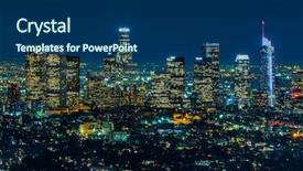  Presentation with people of los angeles - Theme featuring blue angels - los angeles skyscrapers at night background and a ocean colored foreground