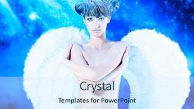  Presentation with christmas angel - Beautiful presentation theme featuring blue angels - portrait of a female christmas backdrop and a sky blue colored foreground