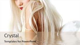  Presentation with angel wings - Presentation theme enhanced with blue angels - portrait of lovely blonde background and a coral colored foreground