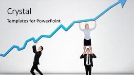  Presentation with statistics - Colorful slide set enhanced with blue arrow report growth statistics backdrop and a white colored foreground