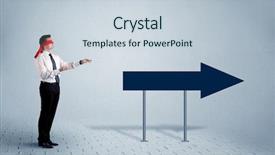  Presentation with lost - PPT layouts consisting of blue arrow sign pointing forward background and a lemonade colored foreground