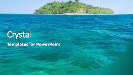  Presentation with heaven - Theme consisting of blue atoll heaven on earth background and a  colored foreground