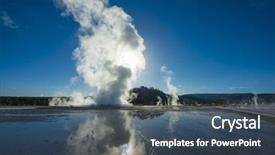  Presentation with yellowstone - Cool new presentation theme with blue backgrand - geyser thermals yellowstone national park backdrop and a ocean colored foreground