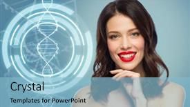  Presentation with genetics - Amazing slide deck having blue background and dna backdrop and a light blue colored foreground