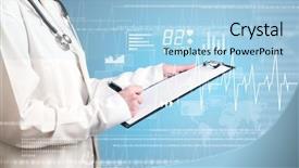  Presentation with notepad - Slide deck having blue background and heart background and a light blue colored foreground