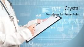  Presentation with notepad - Theme consisting of blue background and heart background and a light blue colored foreground