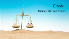  Presentation with sea shells - Beautiful slides featuring blue background for judiciary backdrop and a cyan colored foreground