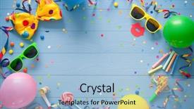  Presentation with banner blue - Amazing theme having blue background happy birthday backdrop and a light blue colored foreground