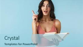  Presentation with clothes - Beautiful PPT theme featuring blue background holding a book backdrop and a light blue colored foreground