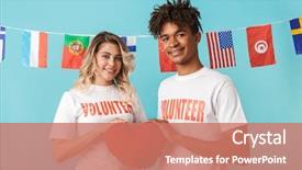  Presentation with red globe - Slides having blue background holding earth globe background and a coral colored foreground