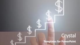  Presentation with blue financial - Audience pleasing PPT layouts consisting of blue background money cash - businessman with financial symbols coming backdrop and a coral colored foreground