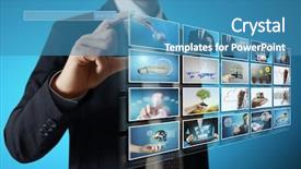  Presentation with photo album - Presentation design having blue background money cash - businessmen and reaching images streaming background and a teal colored foreground