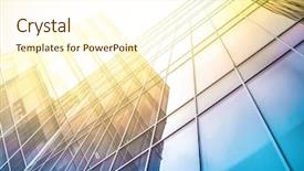  Presentation with high rise building - Amazing slides having blue background of glass high backdrop and a cream colored foreground