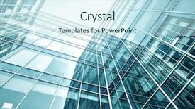  Presentation with highrise building - Slide set enhanced with blue background of glass highrise background and a sky blue colored foreground