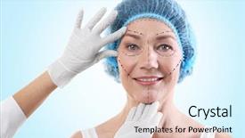  Presentation with plastic surgery - Beautiful slide deck featuring blue background plastic surgery backdrop and a lemonade colored foreground