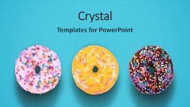  Presentation with sprinkles - Beautiful PPT theme featuring blue background studio shot overhead backdrop and a cyan colored foreground