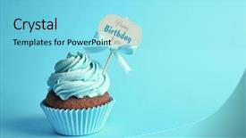  Presentation with happy birthday card - Colorful slides enhanced with blue background text happy birthday backdrop and a arctic colored foreground