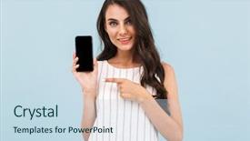  Presentation with young woman diagnosis of sti - Audience pleasing presentation theme consisting of blue background wall showing display backdrop and a sky blue colored foreground